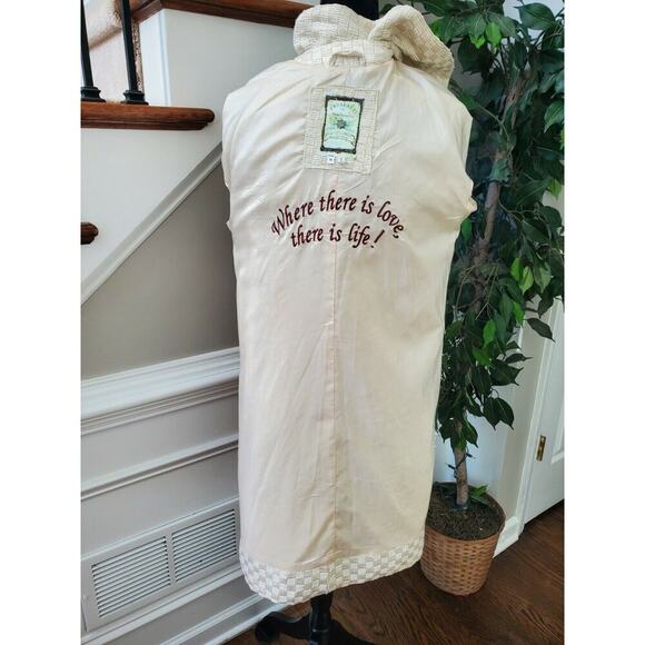 Paparazzi Women's Ivory Cotton Long Sleeve Buttons Front Fitted Long Coat Size M - Picture 7 of 11